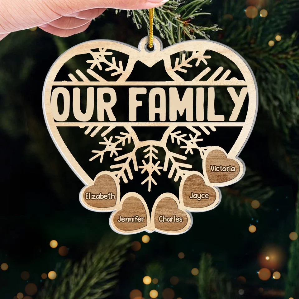 The Holidays Are A Time For Family - Family Personalized Custom Ornament - Acrylic Custom Shaped Ornament, Personalized Family Christmas Ornament 2024 ON0173