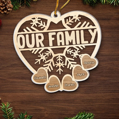 The Holidays Are A Time For Family - Family Personalized Custom Ornament - Acrylic Custom Shaped Ornament, Personalized Family Christmas Ornament 2024 ON0173