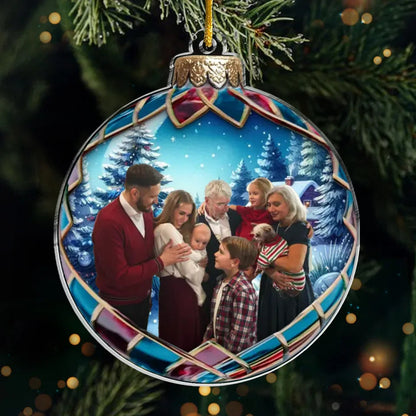 Custom Photo Every Time We Love, Every Time We Give, It’s Christmas - Family Personalized Custom Ornament - Acrylic Custom Shaped - Christmas Ornament For Family Members ON0294