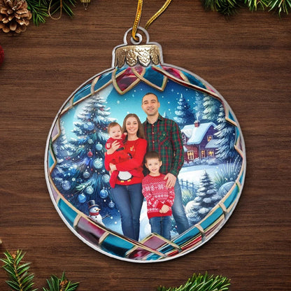 Custom Photo Every Time We Love, Every Time We Give, It’s Christmas - Family Personalized Custom Ornament - Acrylic Custom Shaped - Christmas Ornament For Family Members ON0294