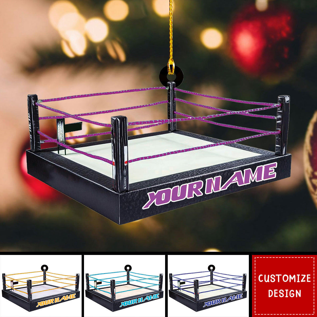 Personalized Wrestling Christmas Ornament, Custom Name Wrestler Ornament 2024 New Release ON1403