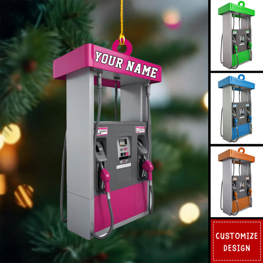 Personalized Gas Pump Christmas Ornament, Gas Station Ornament 2024 New Release ON1402