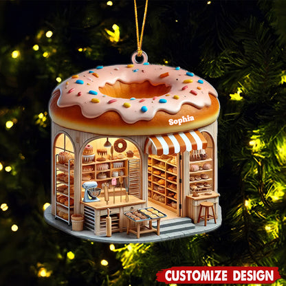 Custom Name Bakery Ornament, Custom Name Bakery Shop Ornament ON1517