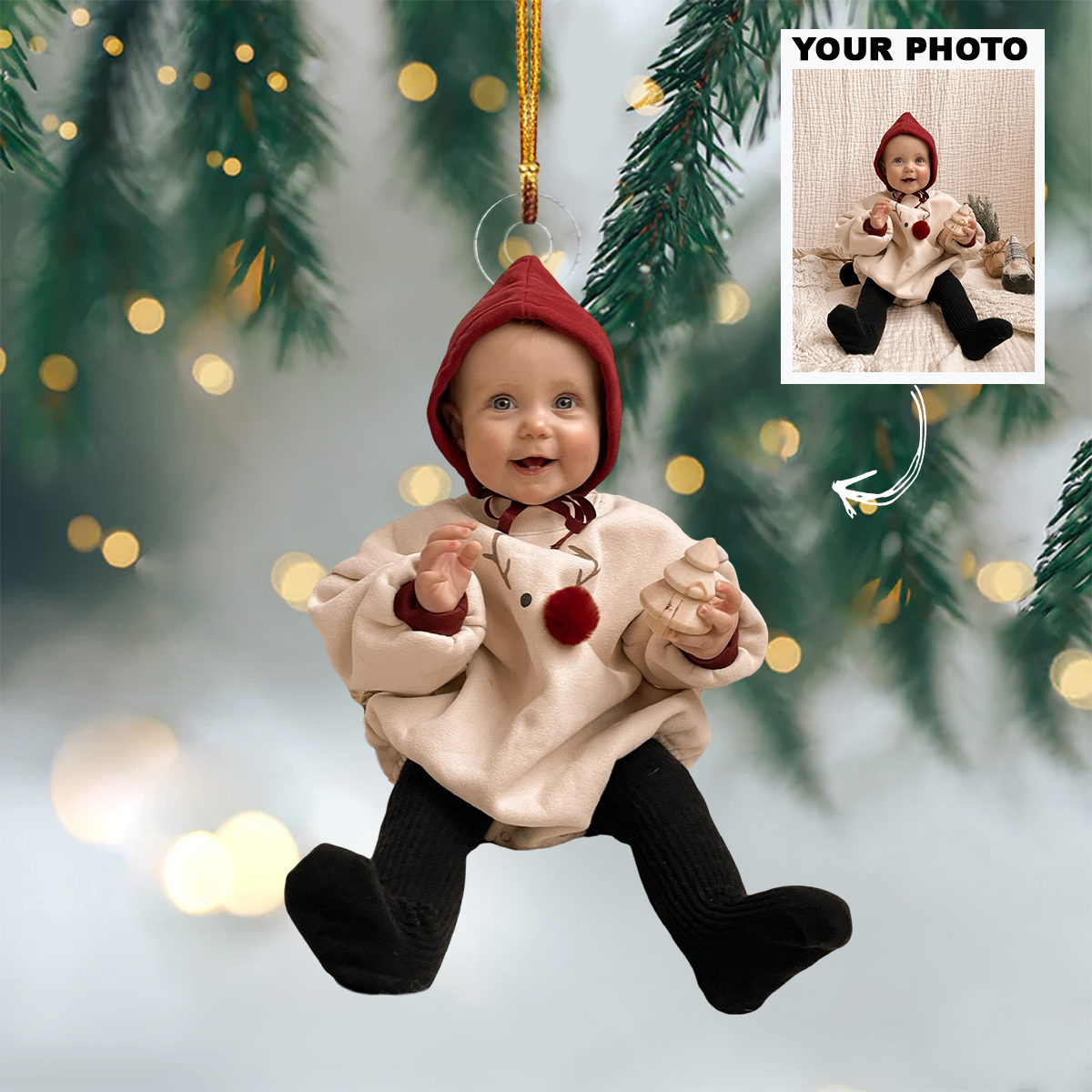 Personalized Custom Photo Mica Ornament - Christmas Gift For Family Members, 3D Ornament From Photo, Family Photo Christmas Ornaments 2024 ON0009