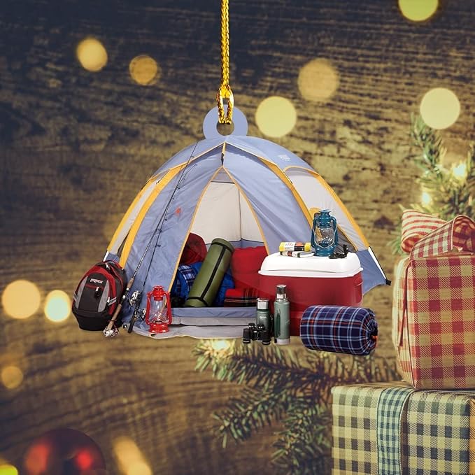 Personalized Camping Tent Christmas Ornament, Custom Name Camper Ornament ON0456