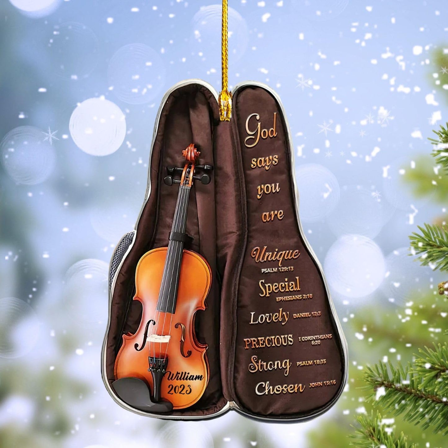 Personalized Violin God Says You Are Unique Christmas Ornament, Custom Musical Instruments Ornament With Name ON0590