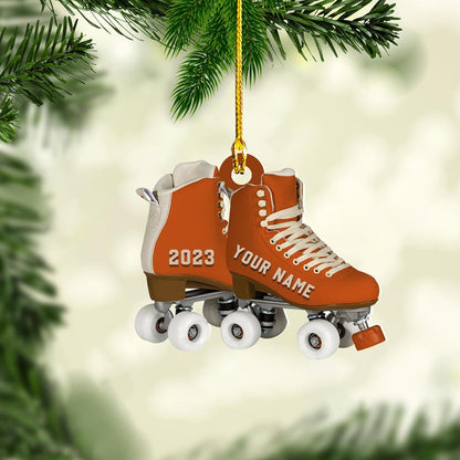 Personalized Roller Skates Shoes Ornament, Custom Name Roller Skate Lovers Ornament ON0692