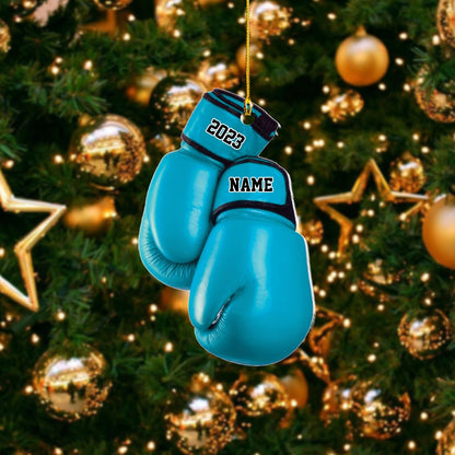 Personalized Boxing Gloves Ornament 2024, Custom Name Boxing Christmas Ornament ON0596