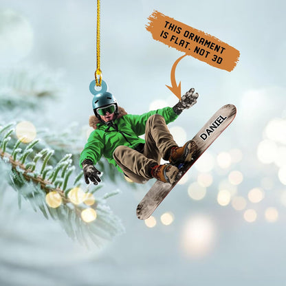 Personalized Skiing Player Christmas Ornament 2024, Custom Name Snow Skiing Player Ornament ON0649