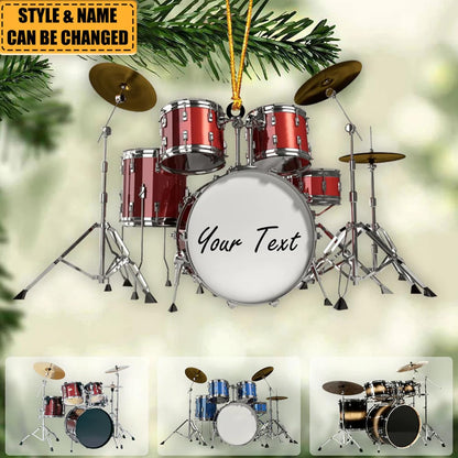 Personalized Drum Kit Ornament, Custom Name Drummer Ornament ON0995