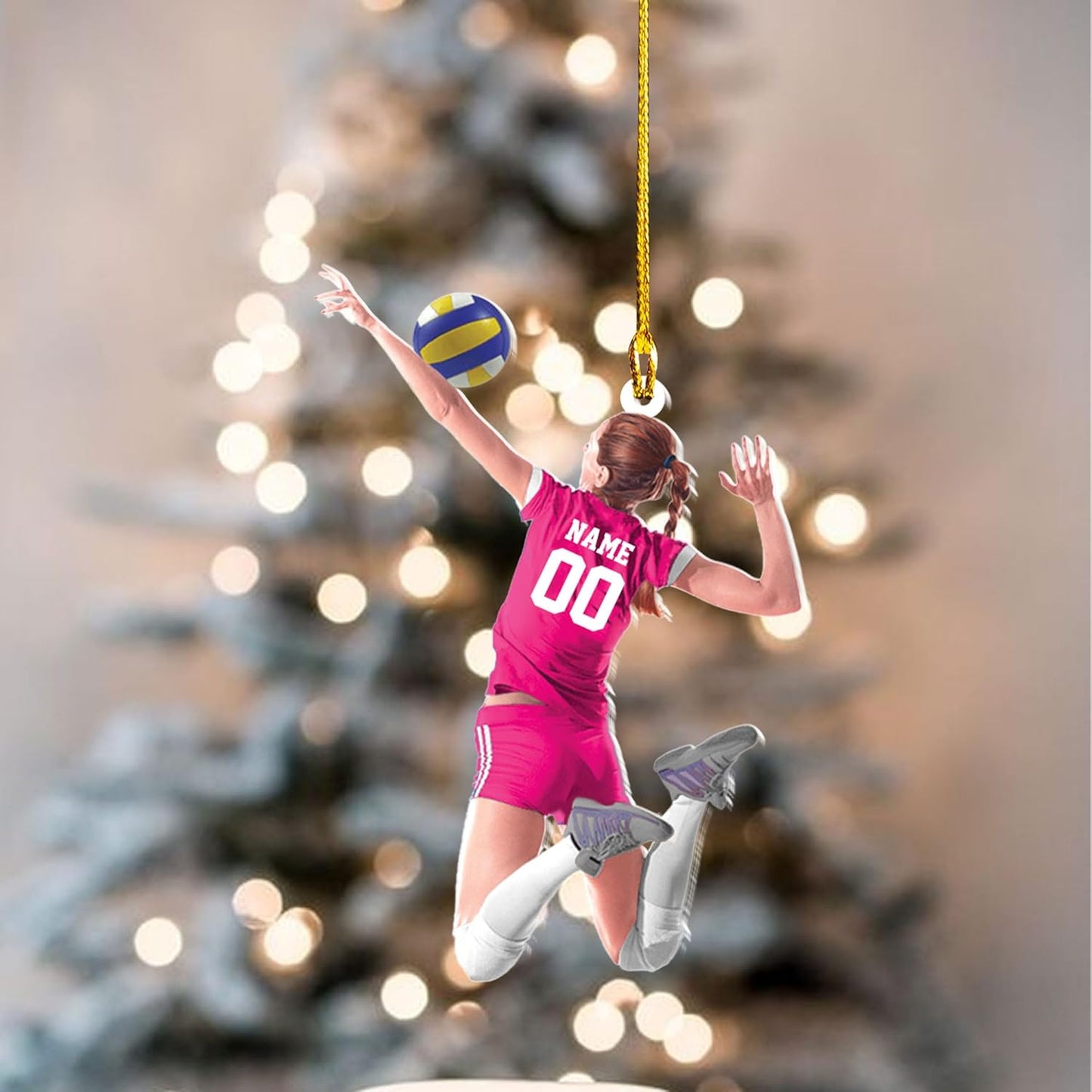 Personalized Volleyball Player Girl Ornament, Custom Volleyball Beach Christmas Ornament ON0602