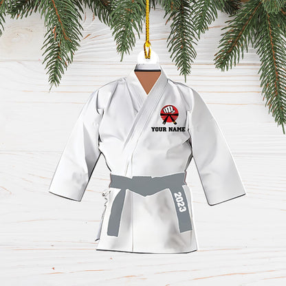 Personalized Karate Uniform Christmas Ornament, Custom Karate Martial Arts Ornament 2024 With Name ON0621