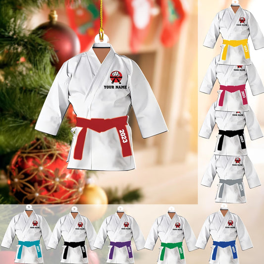 Personalized Karate Uniform Christmas Ornament, Custom Karate Martial Arts Ornament 2024 With Name ON0621