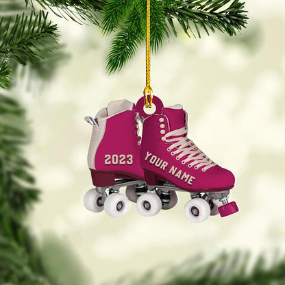 Personalized Roller Skates Shoes Ornament, Custom Name Roller Skate Lovers Ornament ON0692