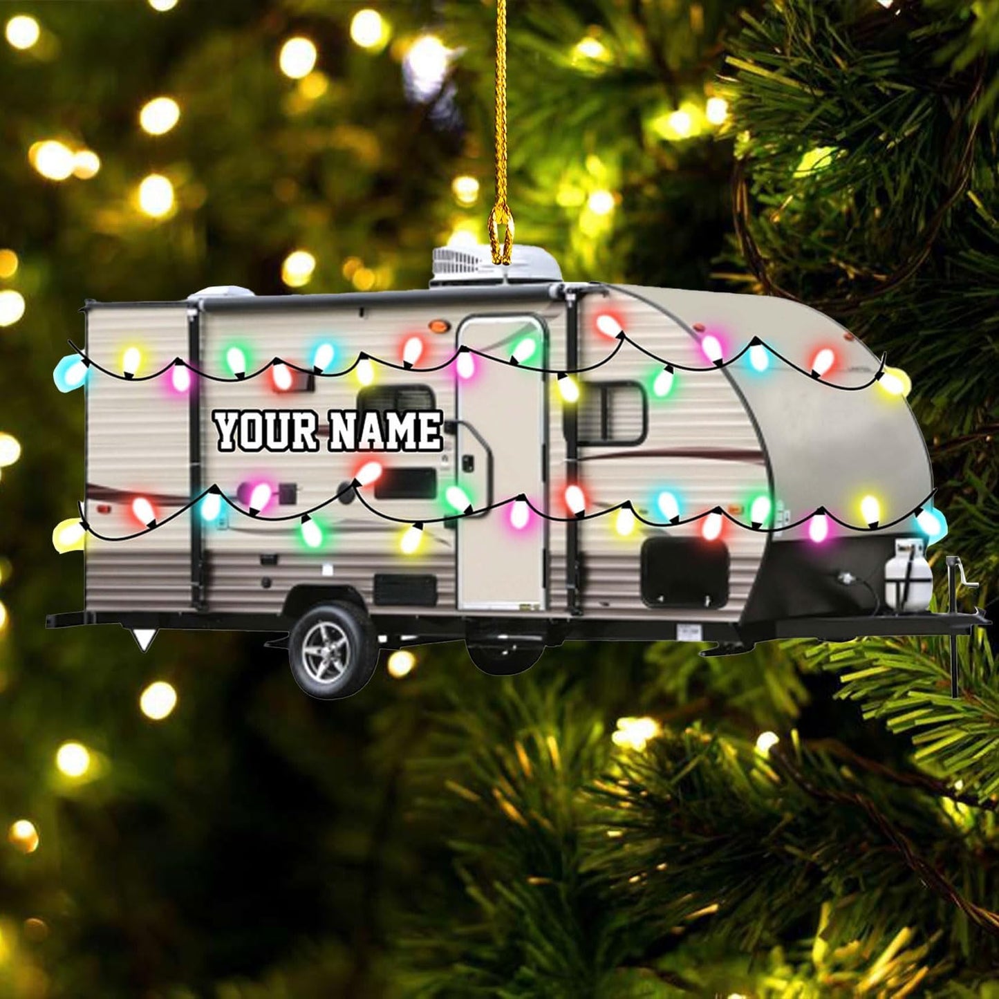 Personalized Travel Trailer Camping Christmas Ornament 2024, Custom Name Camper Ornament ON0640