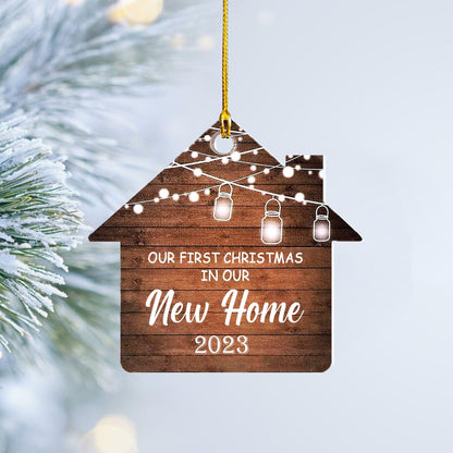 Personalized Our First Christmas In Our New Home Wood Ornament 2024, Custom New Home Ornament ON0853