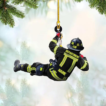 Personalized Firefighter Uniform Ornament, Custom Name Firefighter Christmas Ornament ON0463