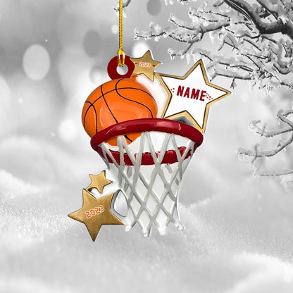 Personalized Basketball Christmas Ornament 2024, Custom Name Basketball Player Ornament ON0675