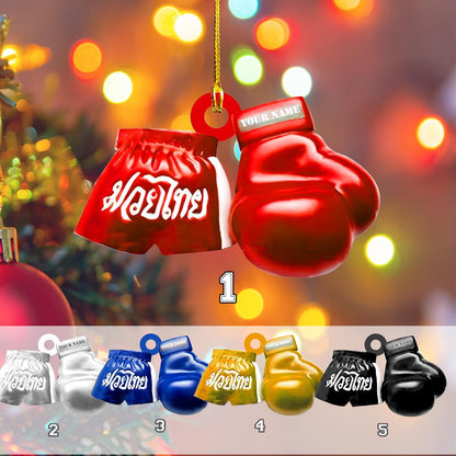 Personalized Muay Thai Christmas Ornament 2024, Custom Muay Thai Lover Xmas Ornament With Name ON0668