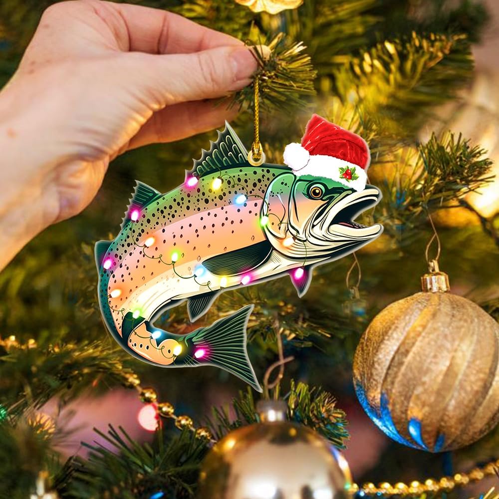 Salmon Fish Light Christmas Ornament, Fish Lover Xmas Ornament ON0993