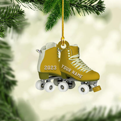 Personalized Roller Skates Shoes Ornament, Custom Name Roller Skate Lovers Ornament ON0692