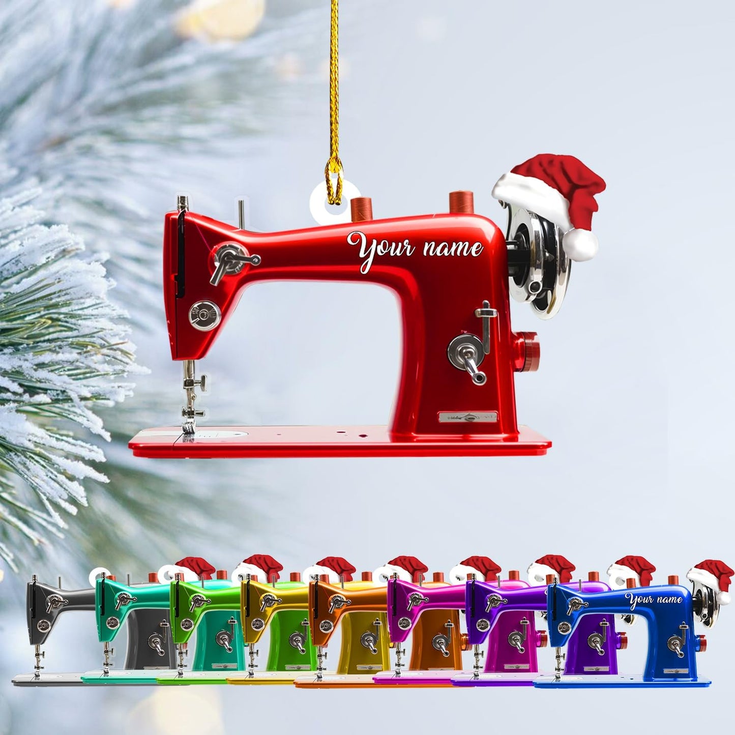 Personalized Sewing Machine Christmas Ornament, Custom Name Sewing Lover Ornament ON0600