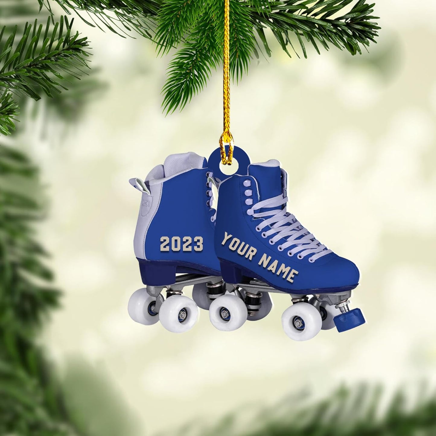 Personalized Roller Skates Shoes Ornament, Custom Name Roller Skate Lovers Ornament ON0692