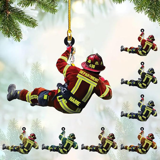 Personalized Firefighter Uniform Ornament, Custom Name Firefighter Christmas Ornament ON0463