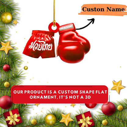 Personalized Muay Thai Christmas Ornament 2024, Custom Muay Thai Lover Xmas Ornament With Name ON0668