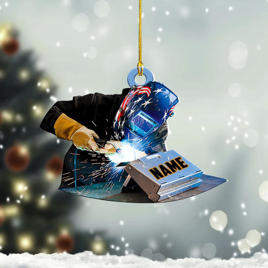 Personalized Welder Christmas Ornament 2024, Custom Proud American Welder Ornament With Name ON0644