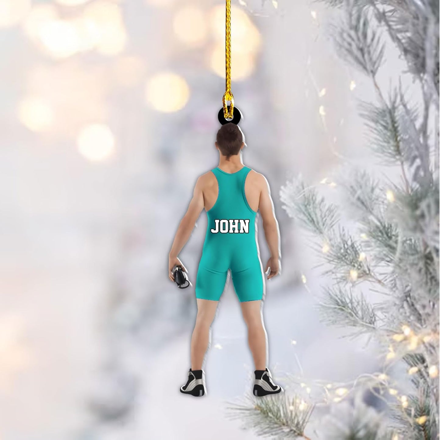 Personalized Wrestler Christmas Acrylic Ornament, Custom Name Wrestling Ornament For Wrestler Lovers ON0468