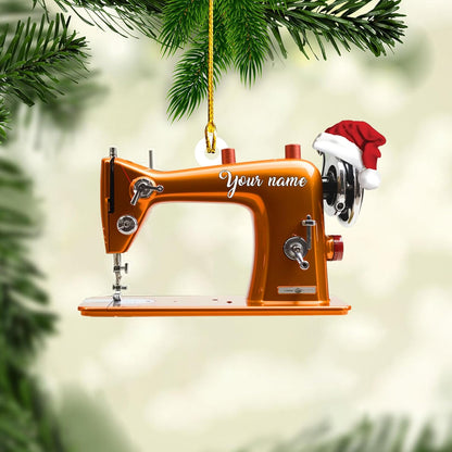 Personalized Sewing Machine Christmas Ornament, Custom Name Sewing Lover Ornament ON0600