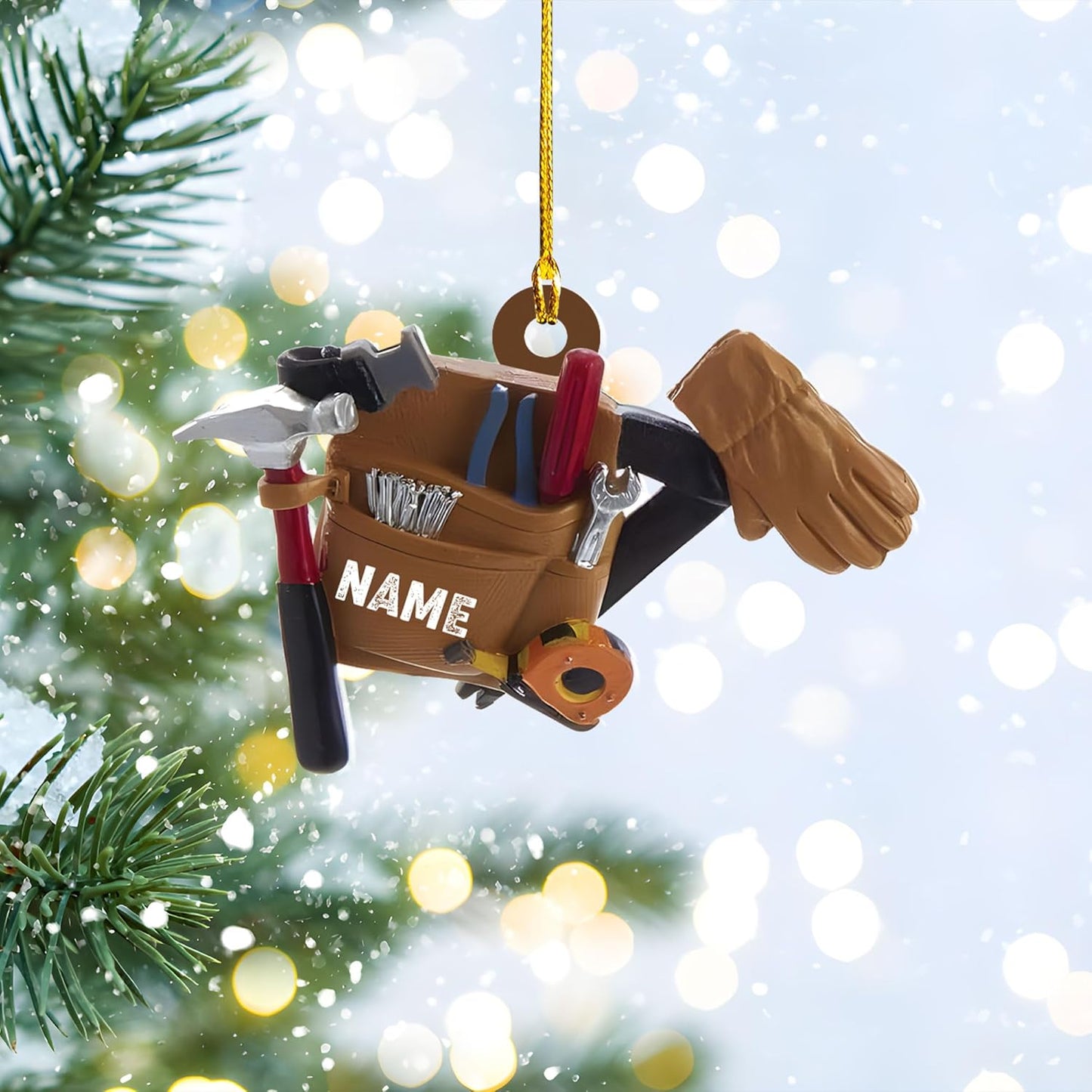 Personalized Mechanic Tool Christmas Ornament, Custom Name Mechanic Worker Lover Ornament ON0651