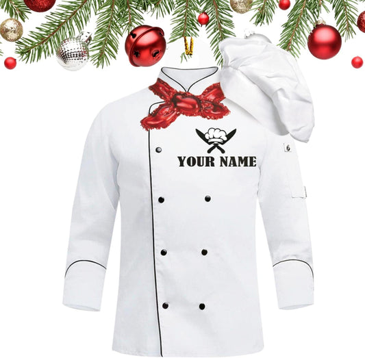 Personalized Chef Uniform Hat Christmas Ornament, Custom Name Chef Ornament ON0629