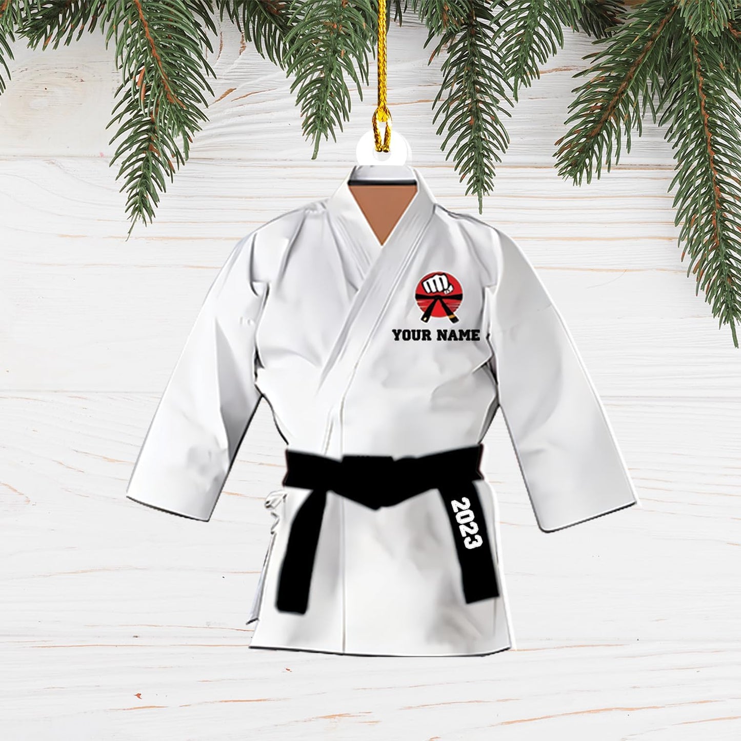 Personalized Karate Uniform Christmas Ornament, Custom Karate Martial Arts Ornament 2024 With Name ON0621