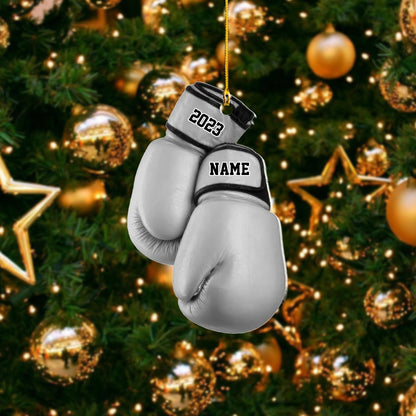 Personalized Boxing Gloves Ornament 2024, Custom Name Boxing Christmas Ornament ON0596