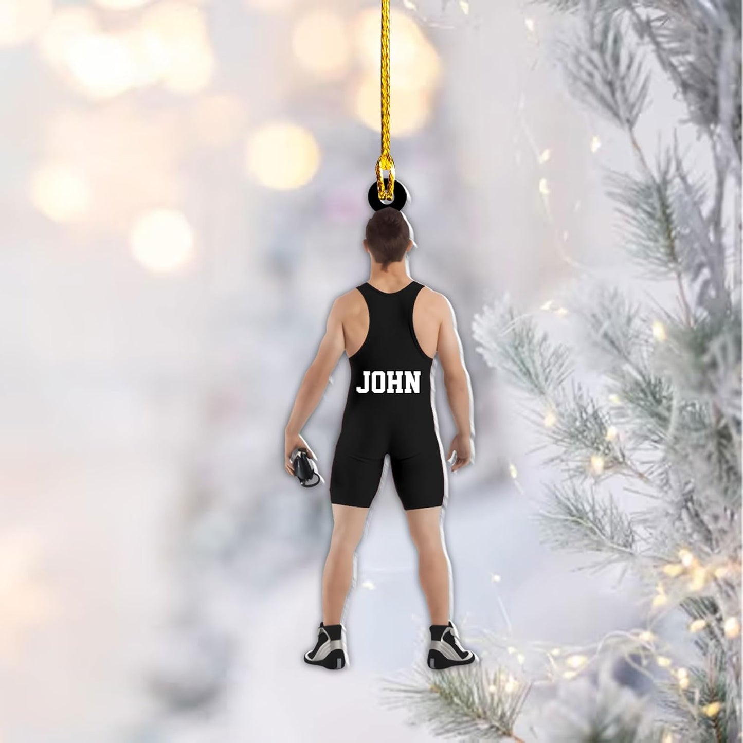 Personalized Wrestler Christmas Acrylic Ornament, Custom Name Wrestling Ornament For Wrestler Lovers ON0468