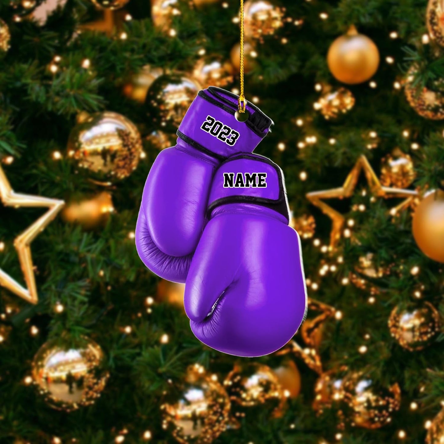 Personalized Boxing Gloves Ornament 2024, Custom Name Boxing Christmas Ornament ON0596