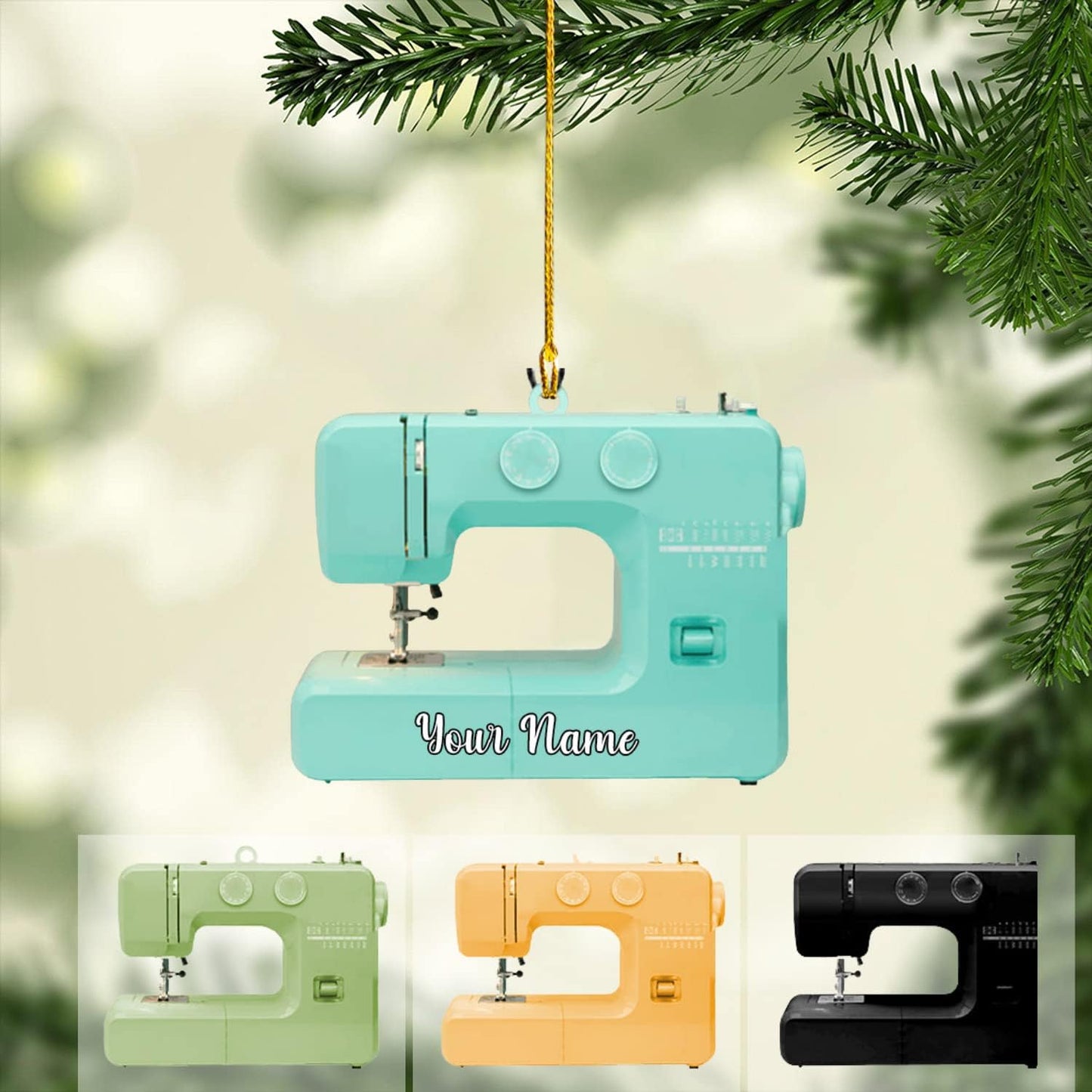 Personalized Sewing Machine Christmas Ornament 2024, Custom Name Sewing Lover Ornament ON0643