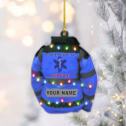 Personalized EMS EMT Paramedic Jacket Ornament, Custom Name Emergency Medical Ornament ON1011