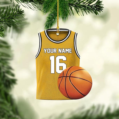 Personalized Basketball Jersey Ornament 2024, Custom Name Number Basketball Christmas Ornament ON0454