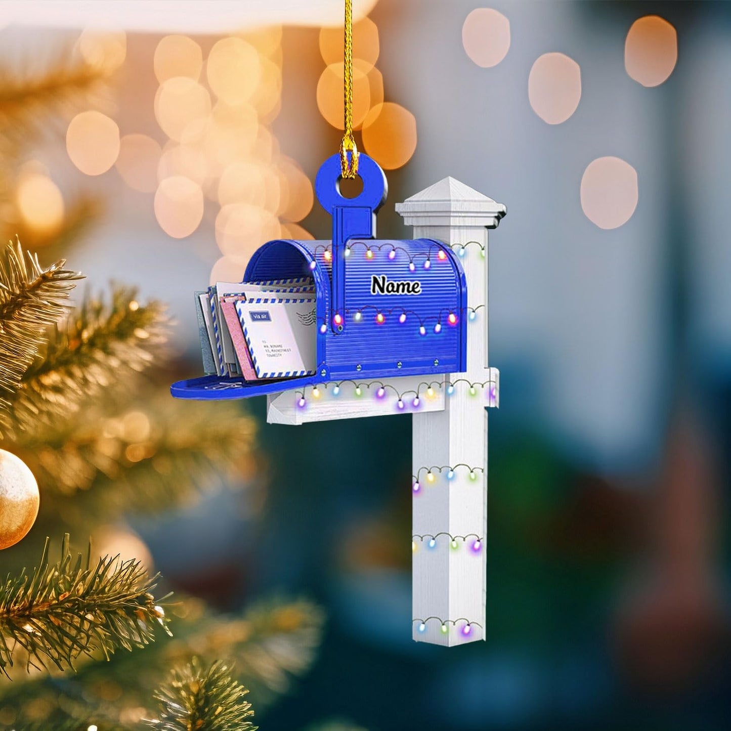 Personalized Mailbox Christmas Ornament, Custom Name Home Mailman Ornament ON0688