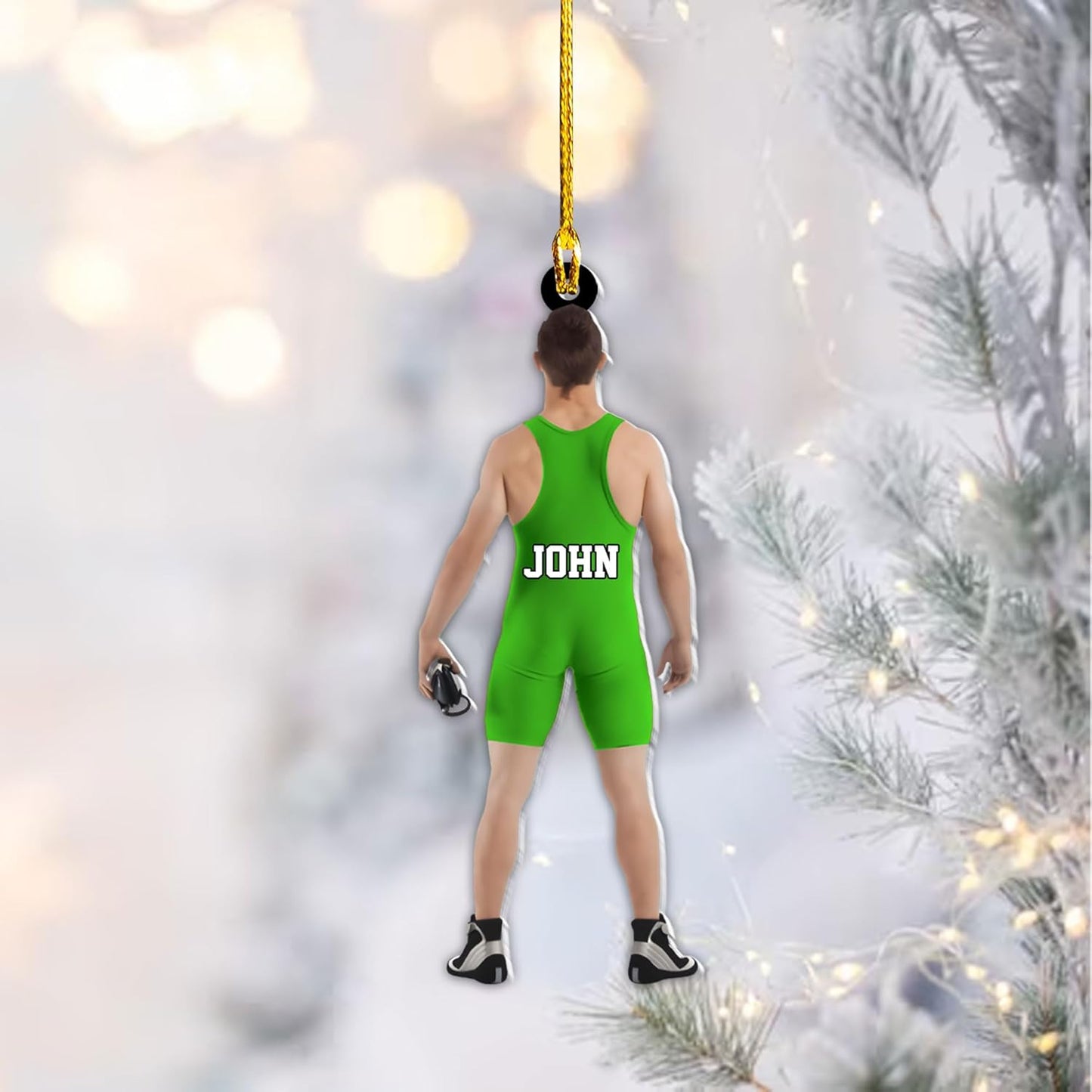 Personalized Wrestler Christmas Acrylic Ornament, Custom Name Wrestling Ornament For Wrestler Lovers ON0468