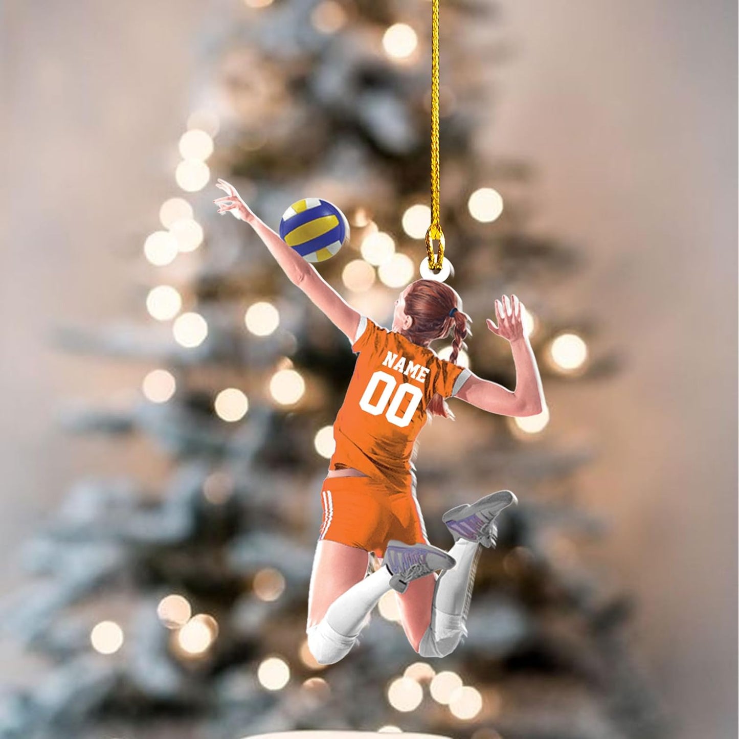 Personalized Volleyball Player Girl Ornament, Custom Volleyball Beach Christmas Ornament ON0602