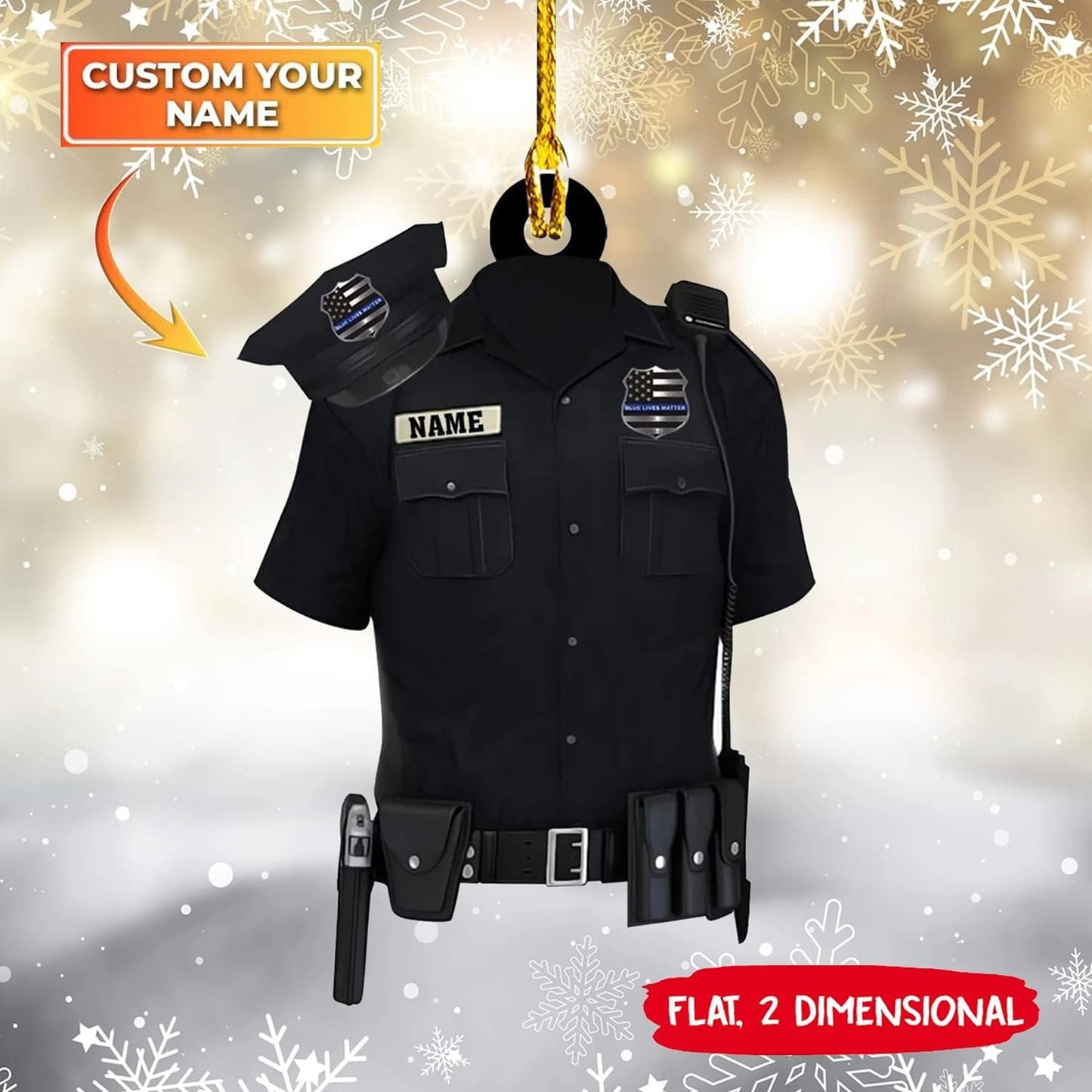 Personalized Police Jacket Police Outfit Chrsitmas Ornament, Custom Police Ornament With Name ON0661