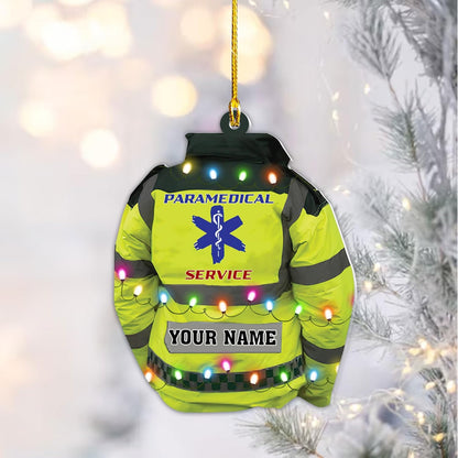 Personalized EMS EMT Paramedic Jacket Ornament, Custom Name Emergency Medical Ornament ON1011