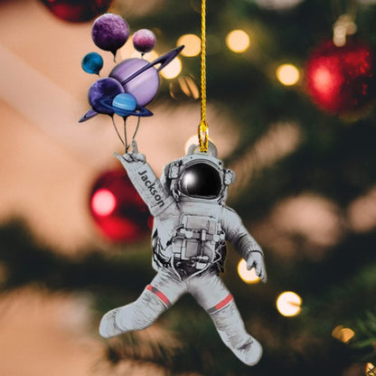 Personalized Astronaut Kids Christmas Ornament, Custom Name Astronaut Xmas Ornament ON0679