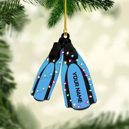 Personalized Scuba Diving Ornament, Custom Name Scuba Diver Christmas Ornament ON0646