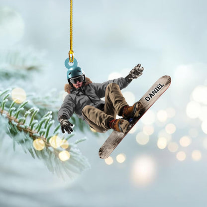 Personalized Skiing Player Christmas Ornament 2024, Custom Name Snow Skiing Player Ornament ON0649