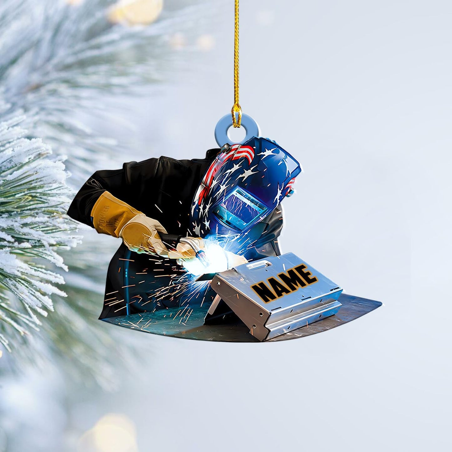 Personalized Welder Christmas Ornament 2024, Custom Proud American Welder Ornament With Name ON0644